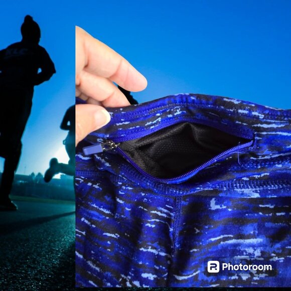 Women's Weatherproof 32 Degrees COOL Size XL Exercise Yoga Leggings Blue Pocket - Picture 4 of 6